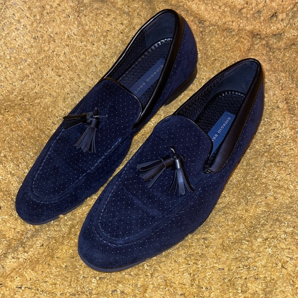 Brutini Shoes Mens Blue Velvet Loafers Sz 1 Poshmark